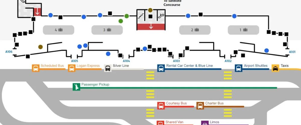 Boston Logan International airport Terminal map