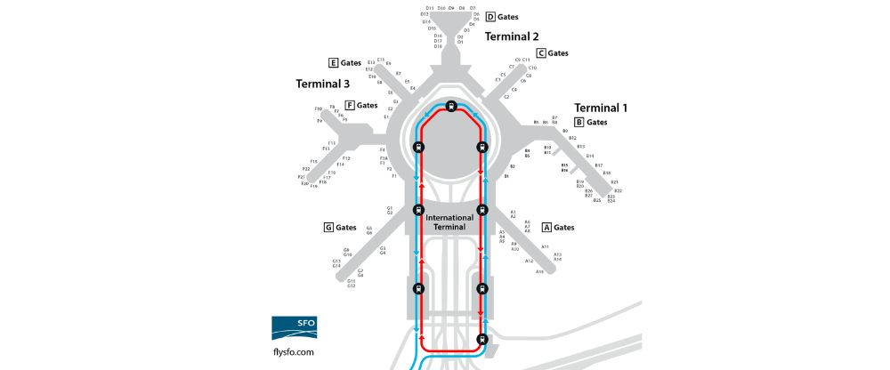 Layout of Delta Air Lines SFO Terminal 