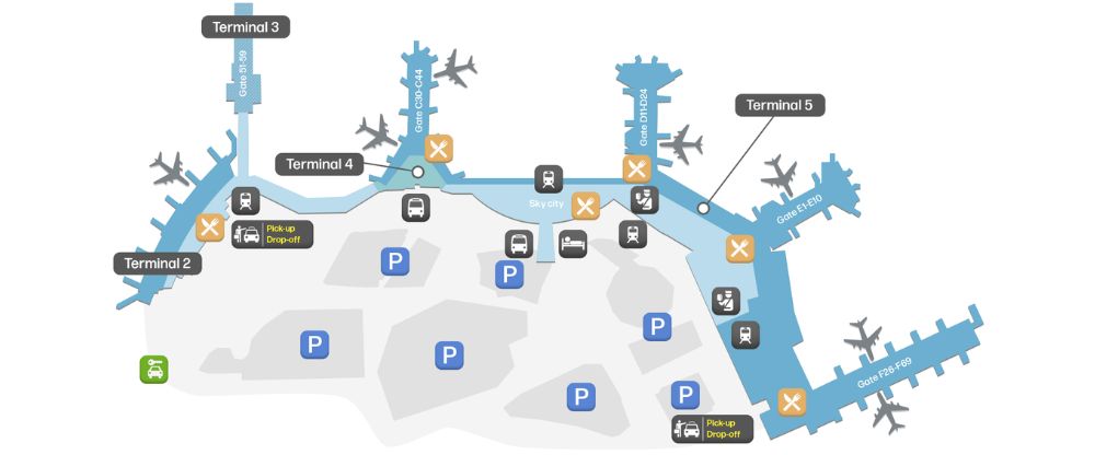 Stockholm Arlanda Airport layout map
