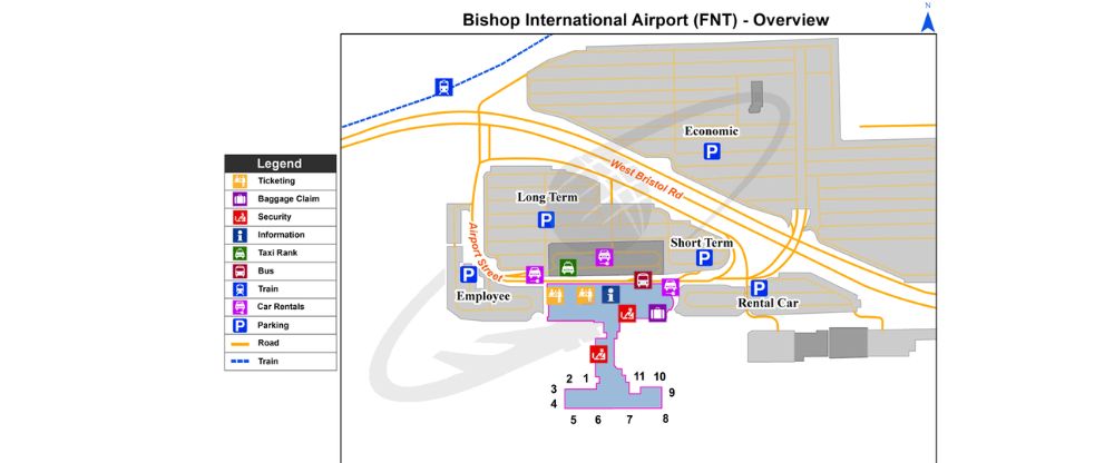 Bishop International Airport Terminal Map