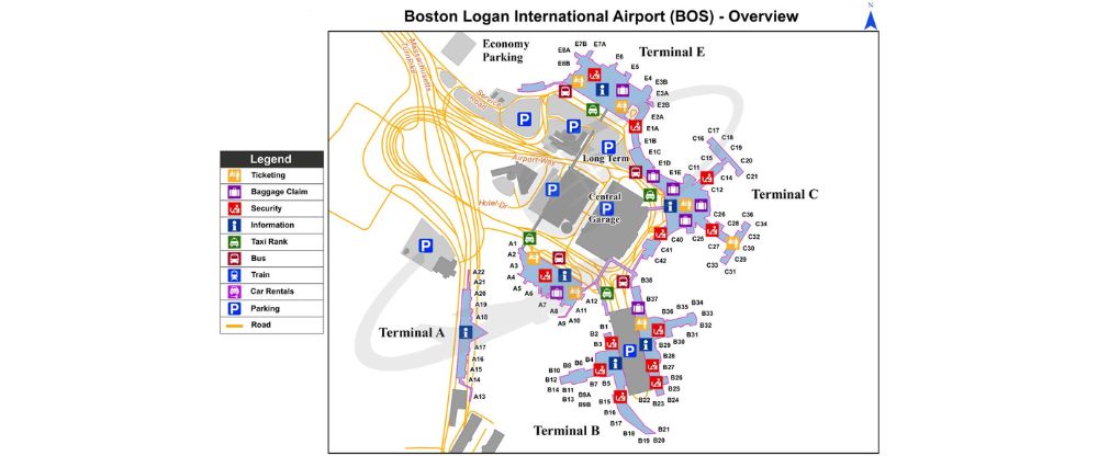 Boston Logan International Airport Terminal Map