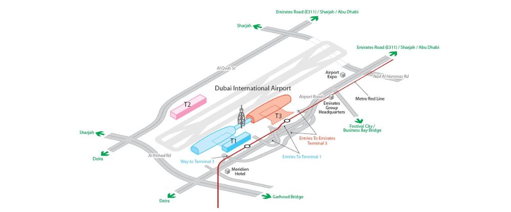 Dubai International Airport Terminal Map