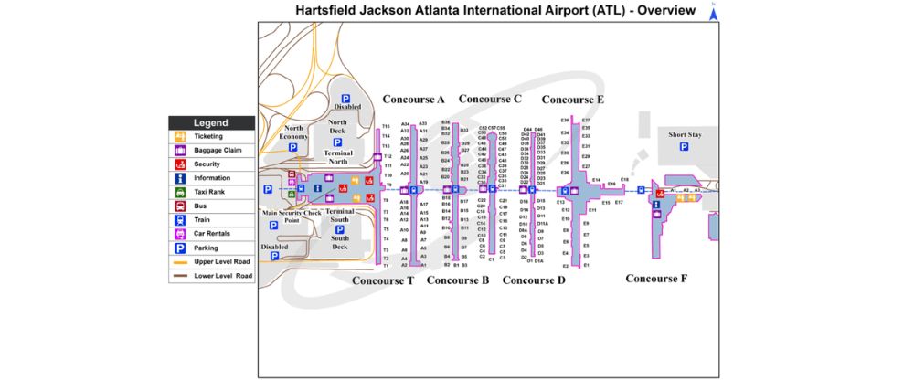 Hartsfield-Jackson Atlanta International Airport Terminal Map