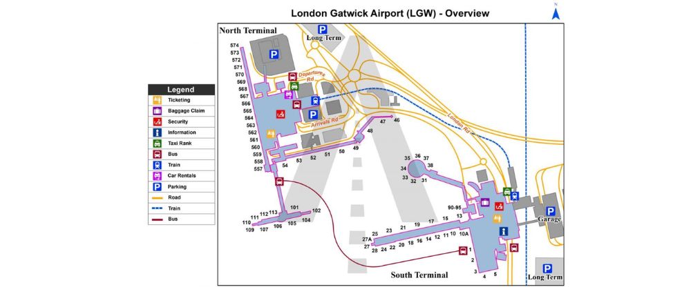 London Gatwick Airport Terminal Map