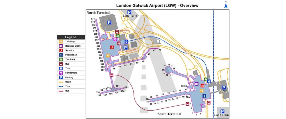 London Gatwick Airport Terminal Map