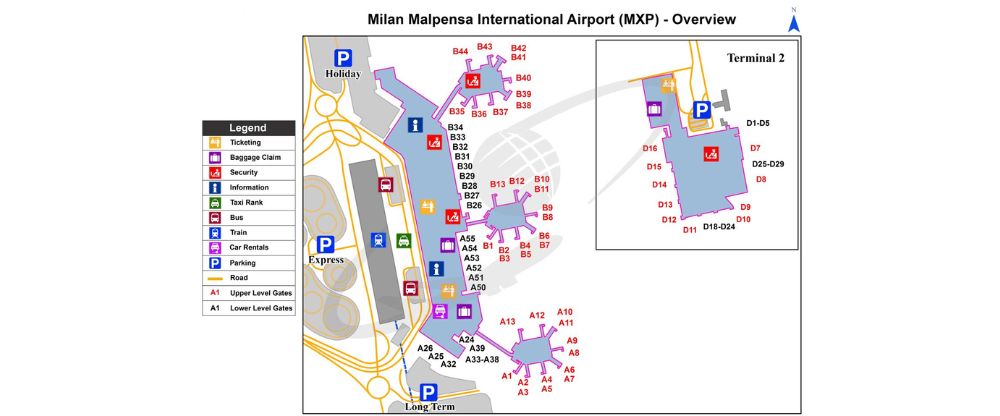 Milan Malpensa Airport Terminal Map