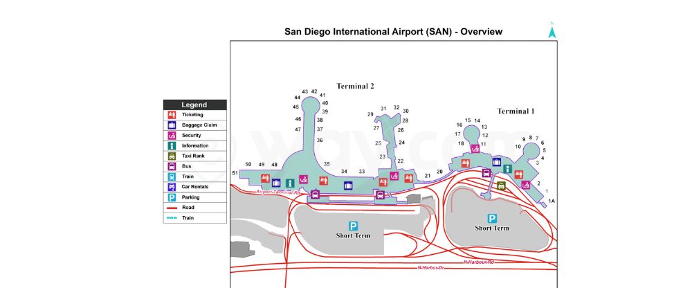 San Diego International Airport Terminal Map